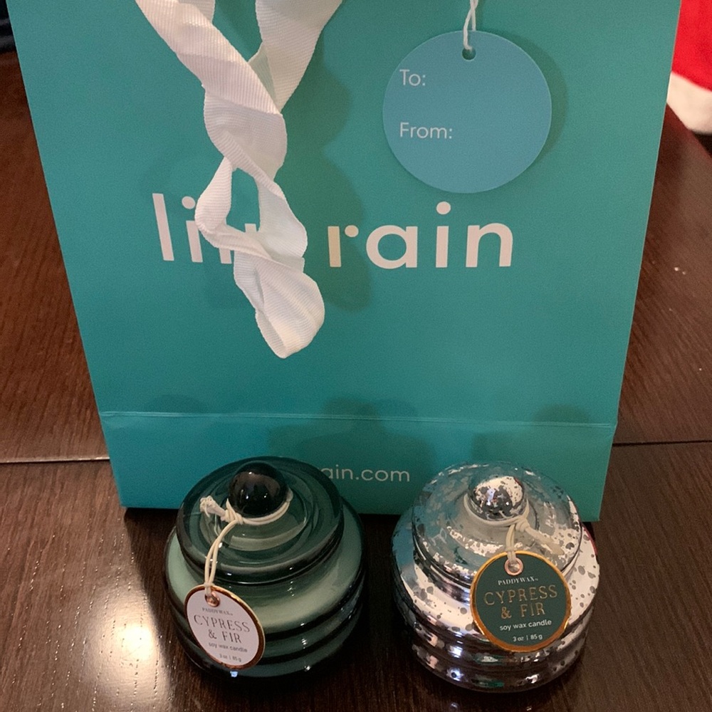 New Lily Rain candles, Cypress & Fir.  $10 for both.